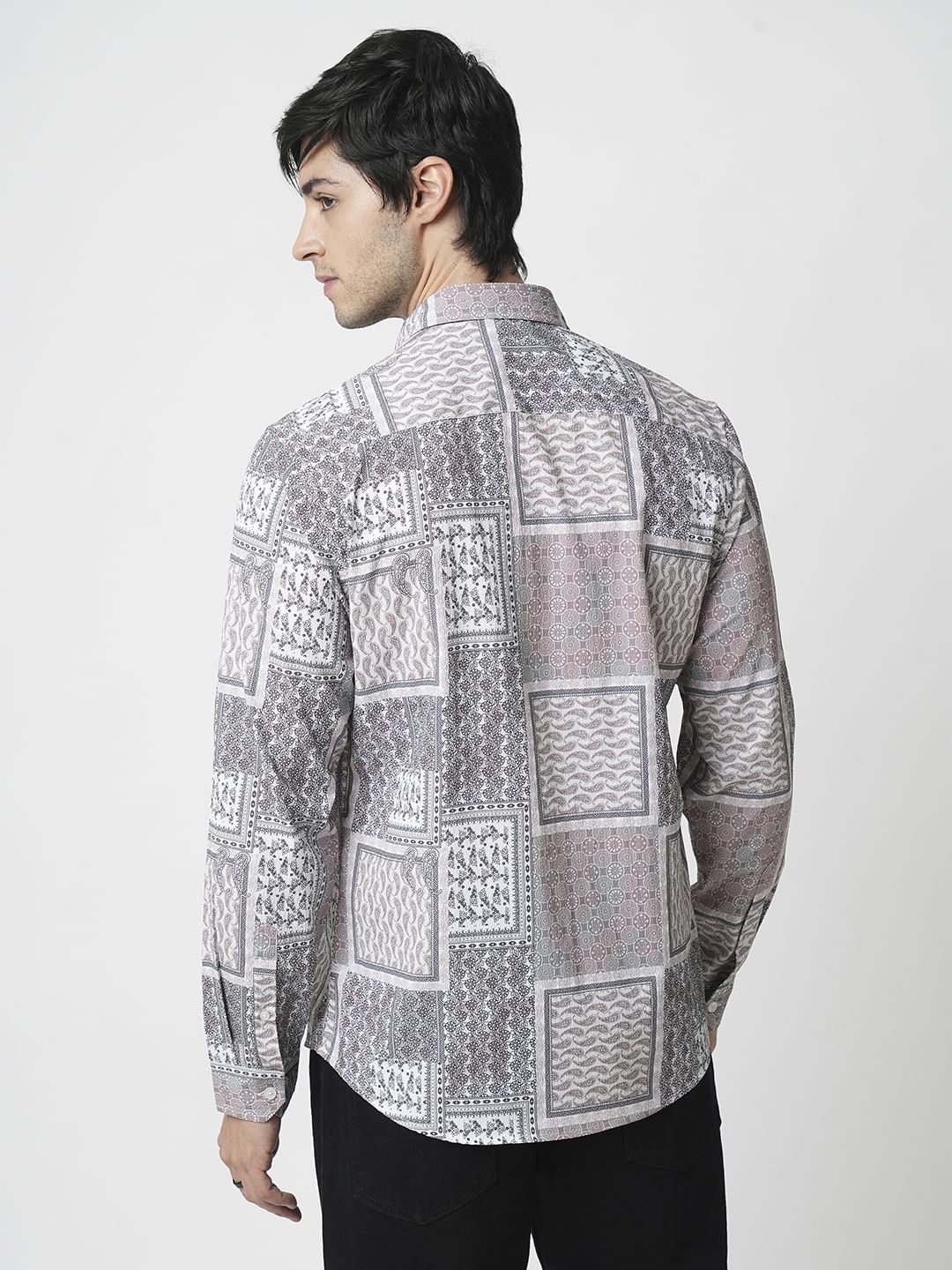 Multicolour Paisley Printed Crushed Shirt - Image 7