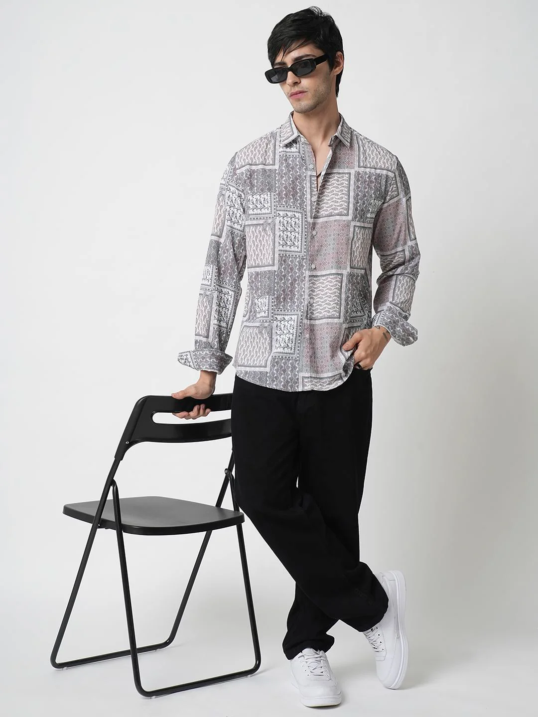 Multicolour Paisley Printed Crushed Shirt - Image 8