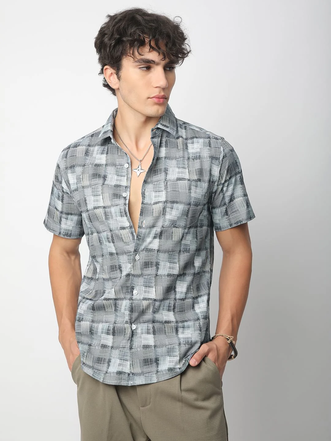 Multicolour Patchwork Textured Shirt - Image 4