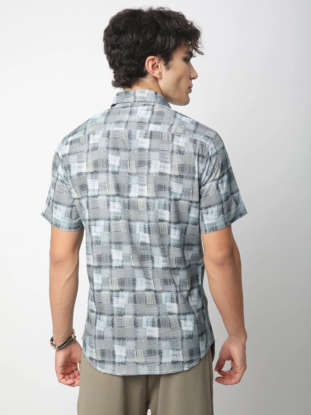 Multicolour Patchwork Textured Shirt - Image 6