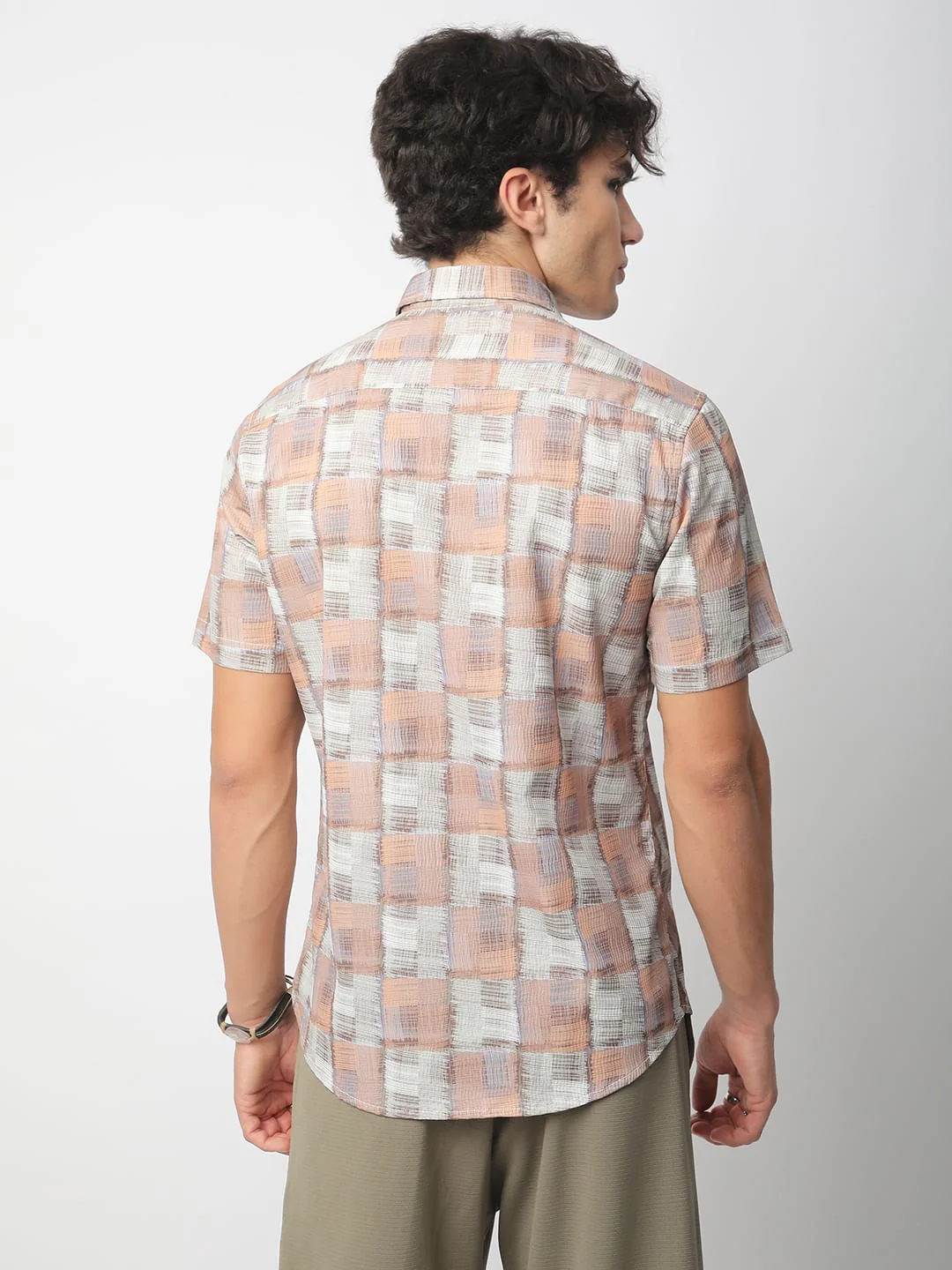 Multicolour Patchwork Textured Shirt - Image 7