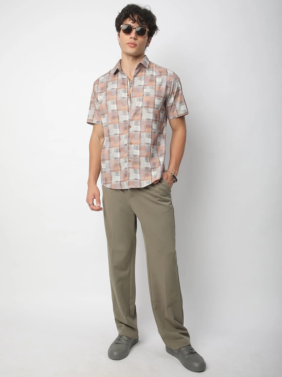 Multicolour Patchwork Textured Shirt - Image 8