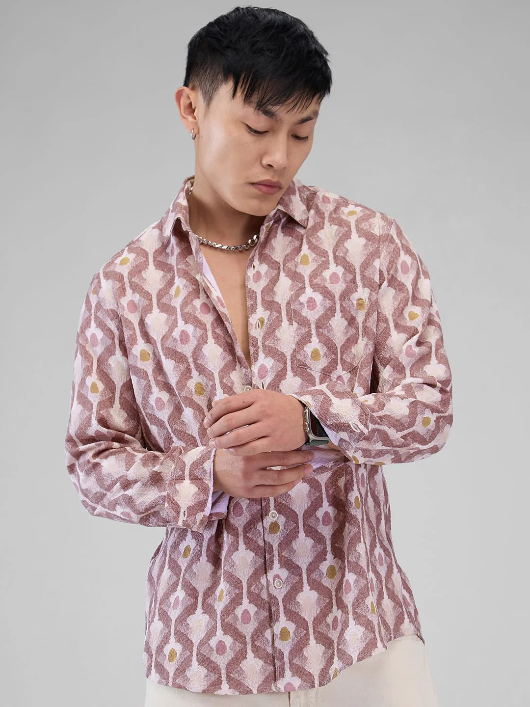 Multicolour Printed Crushed Shirt - Image 2
