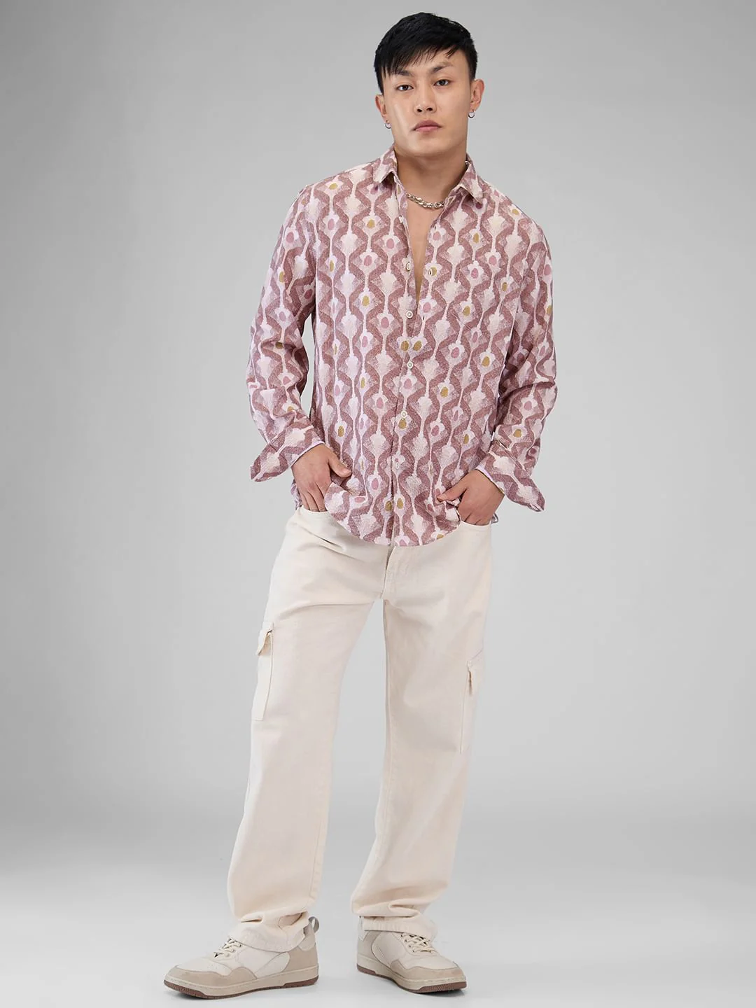 Multicolour Printed Crushed Shirt - Image 7