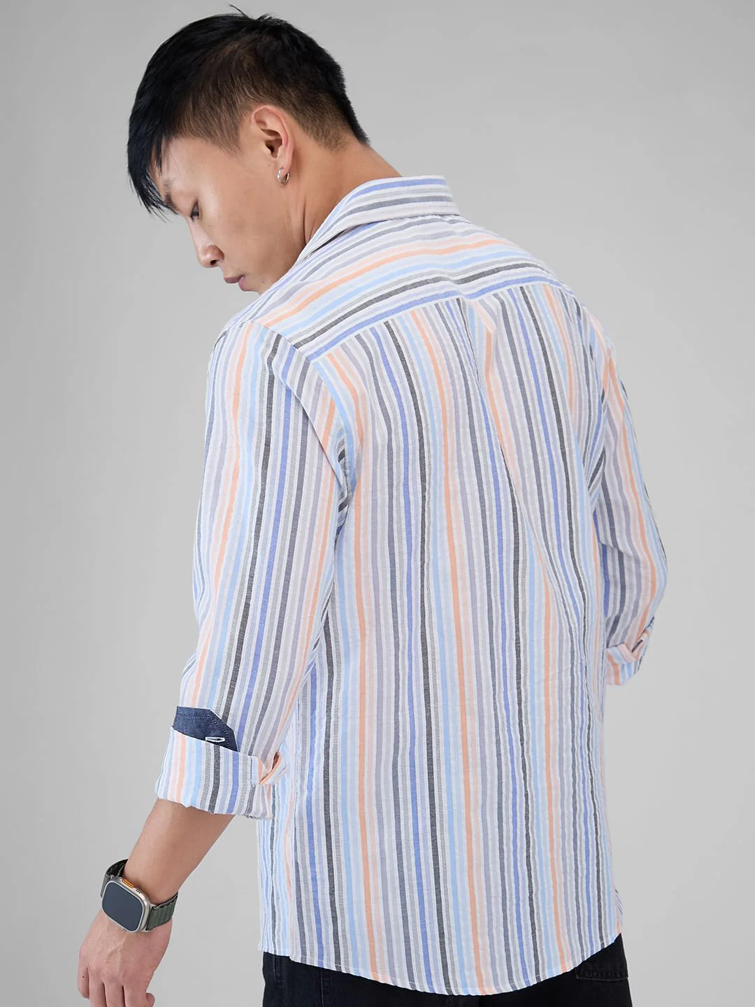 Multicolour Roman Striped Seersucker Shirt - Image 7