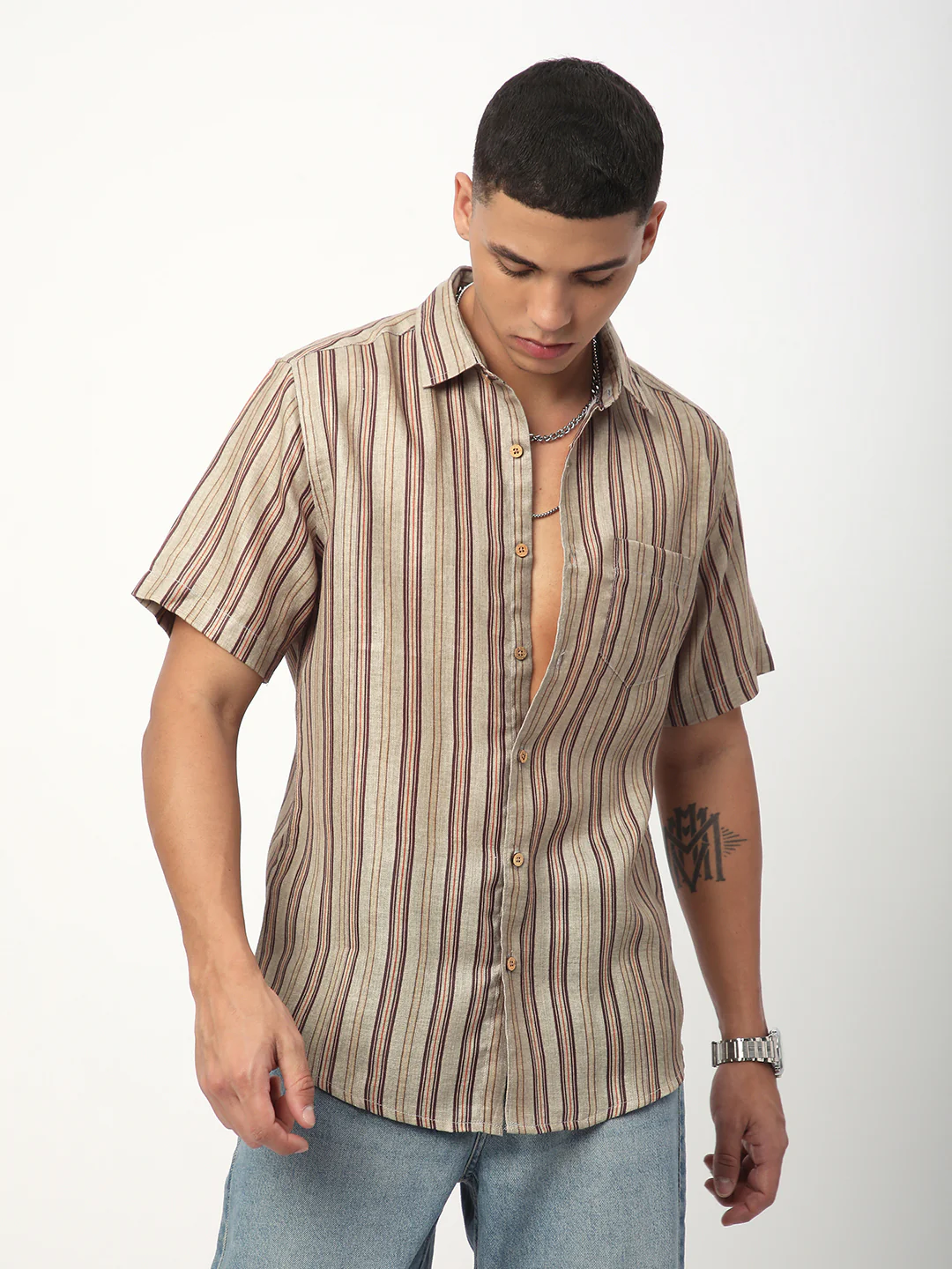 Multicolour Roman Striped Shirt - Image 4