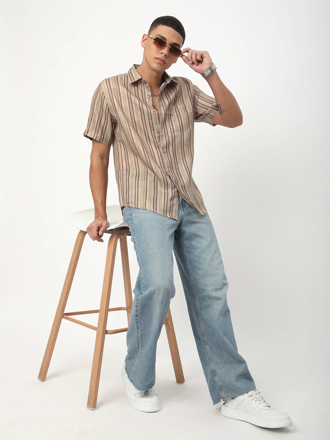 Multicolour Roman Striped Shirt - Image 7