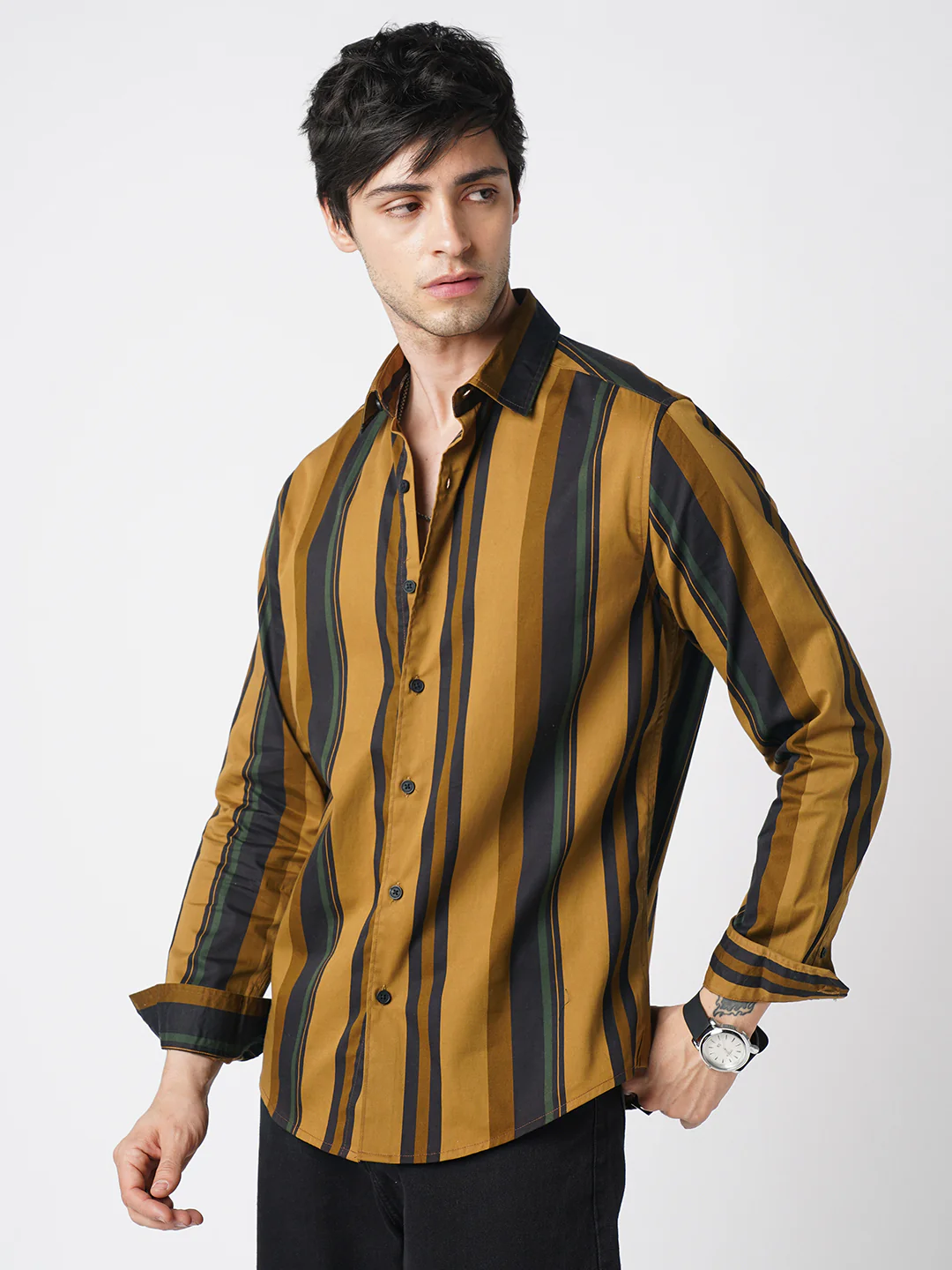 Multicolour Roman Striped Shirt - Image 6