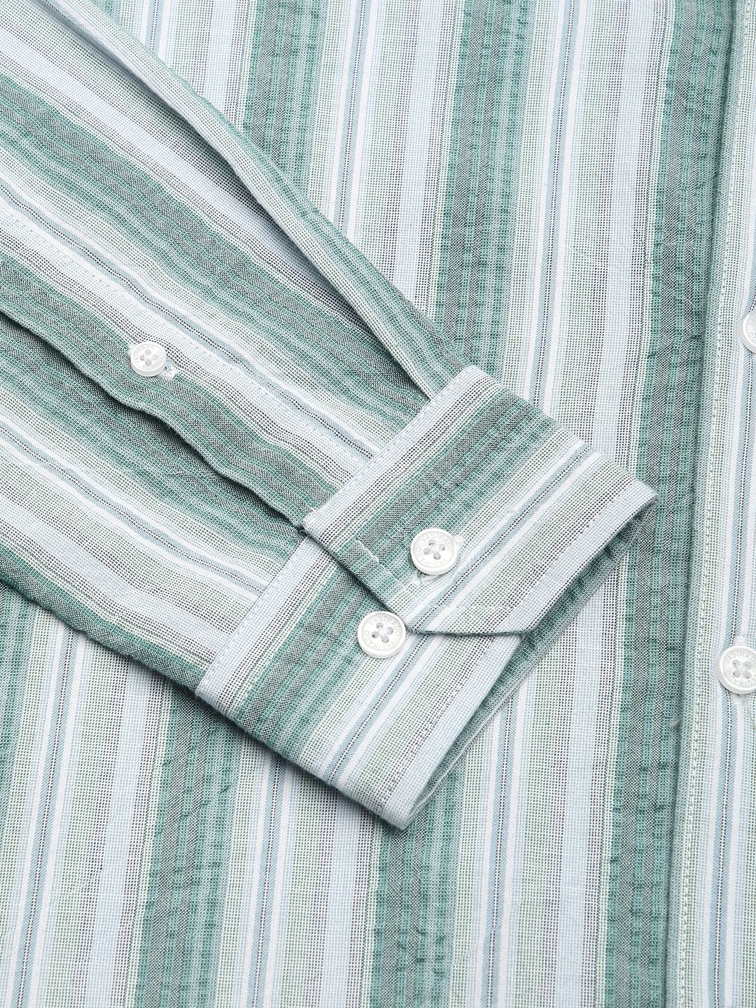 Multicolour Seersucker Striped Shirt - Image 7
