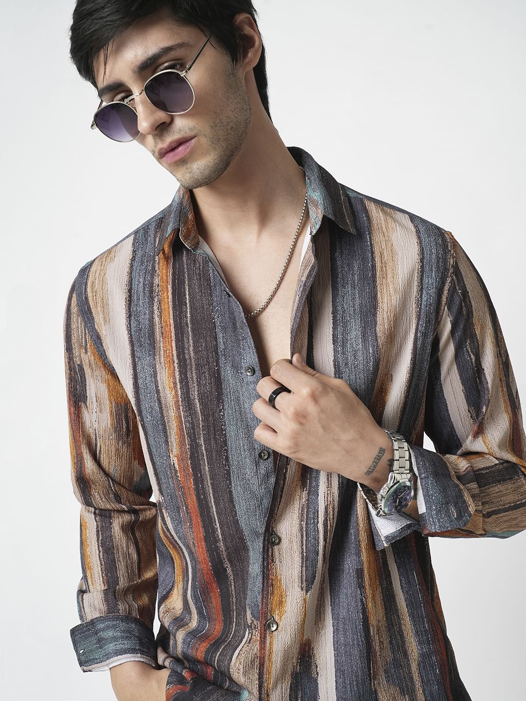 Multicolour Striped Ripple Shirt - Image 2