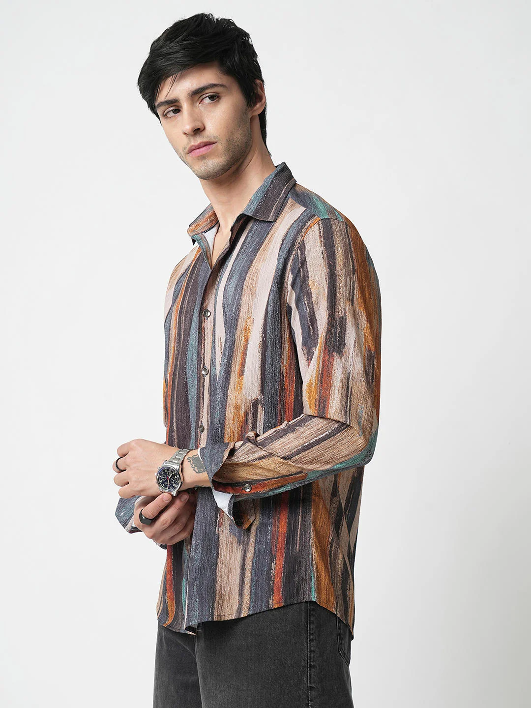 Multicolour Striped Ripple Shirt - Image 5