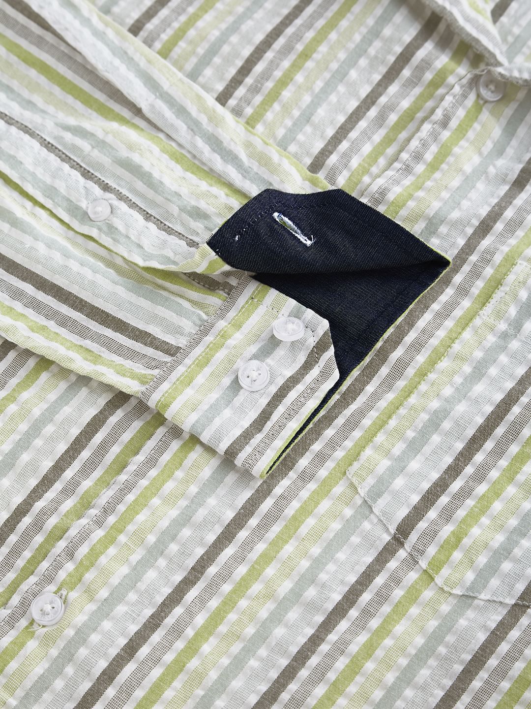 Multicolour Striped Seersucker Shirt - Image 3