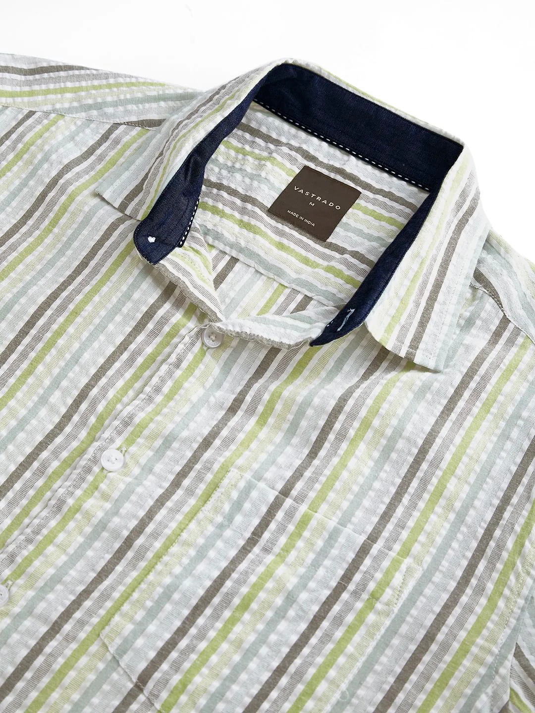 Multicolour Striped Seersucker Shirt - Image 9