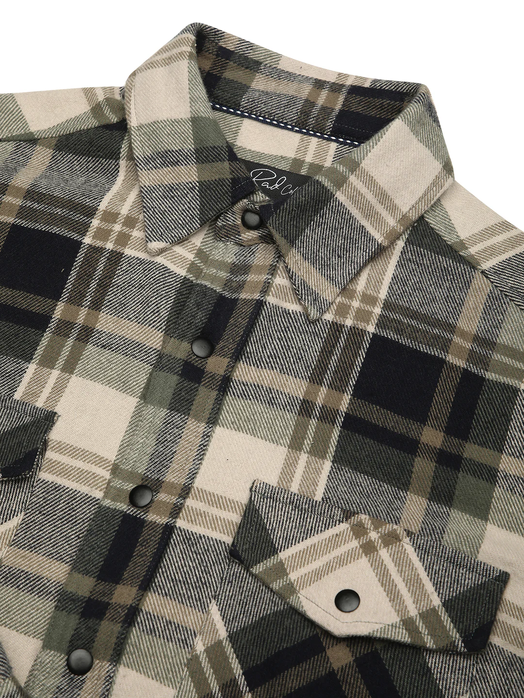 Multicolour Tartan Checked Double Pocket Flannel Shirt - Image 3