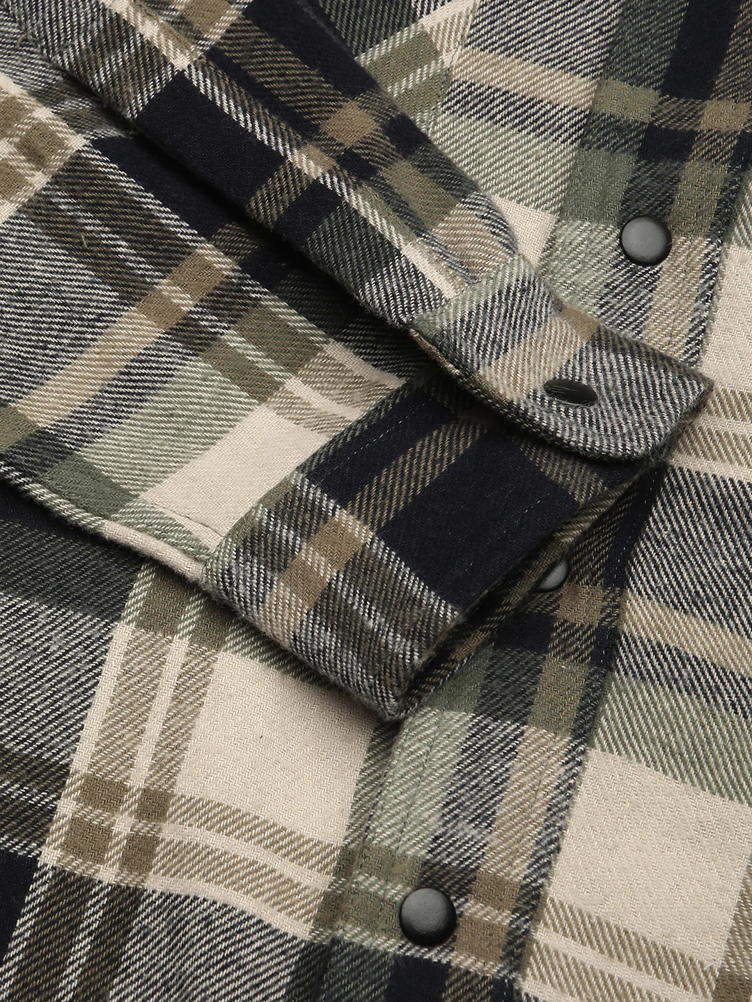 Multicolour Tartan Checked Double Pocket Flannel Shirt - Image 9