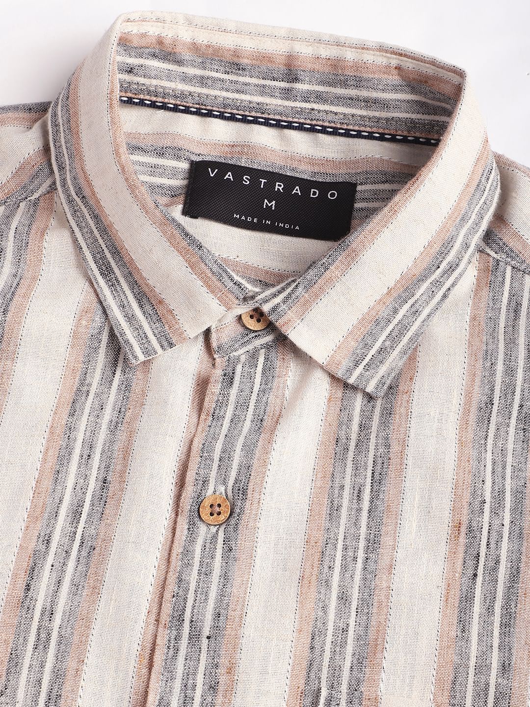 Multicolour Ticking Stripe Linen Blend Shirt - Image 9