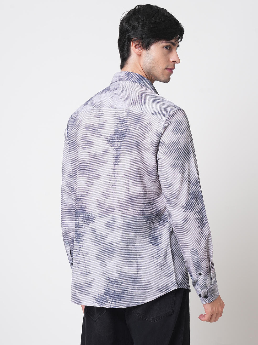 Multicolour Tie & Dye Printed Creased Shirt - Image 7