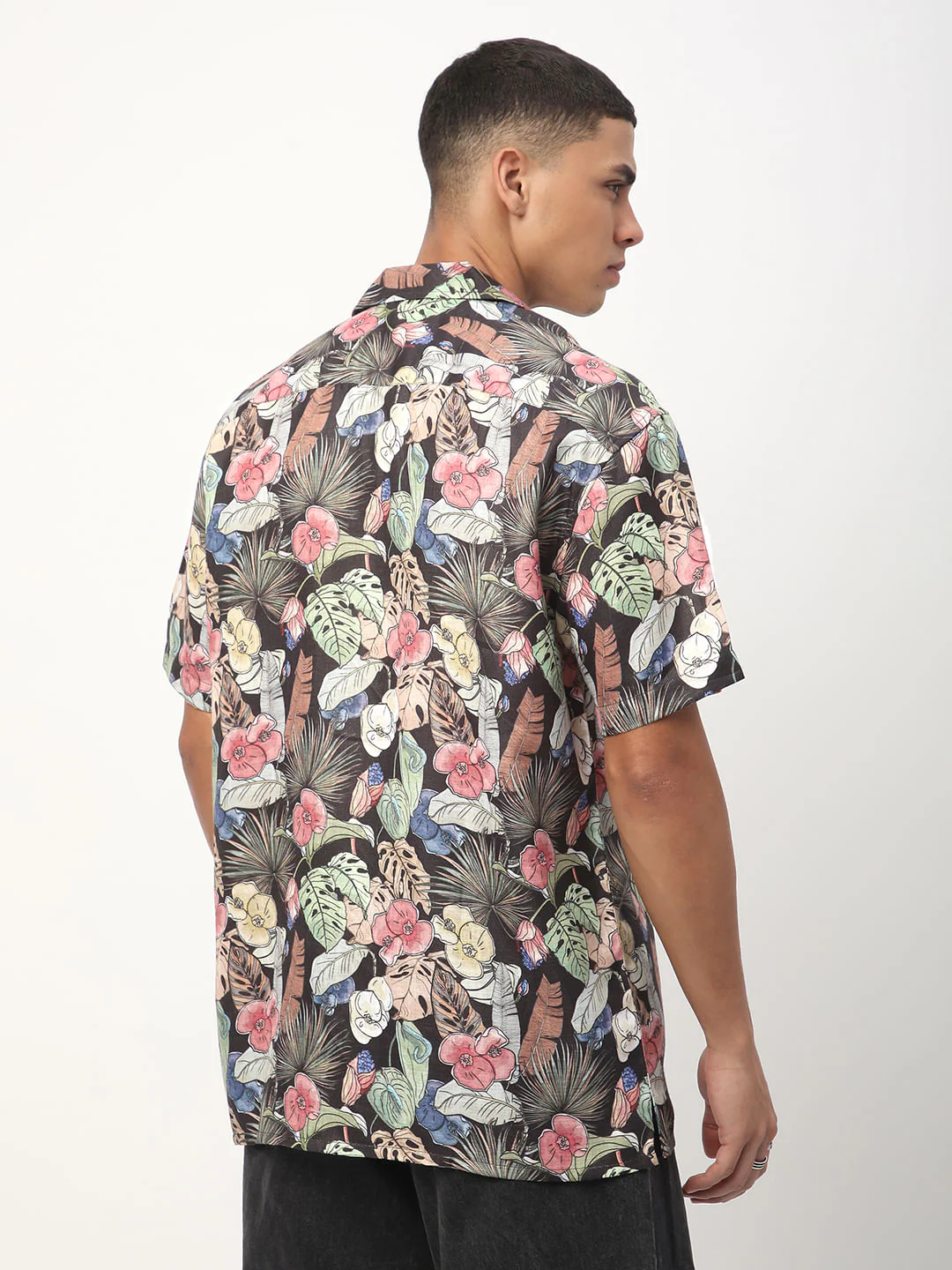 Multicolour Tropical Printed Oversized Shirt - Image 7