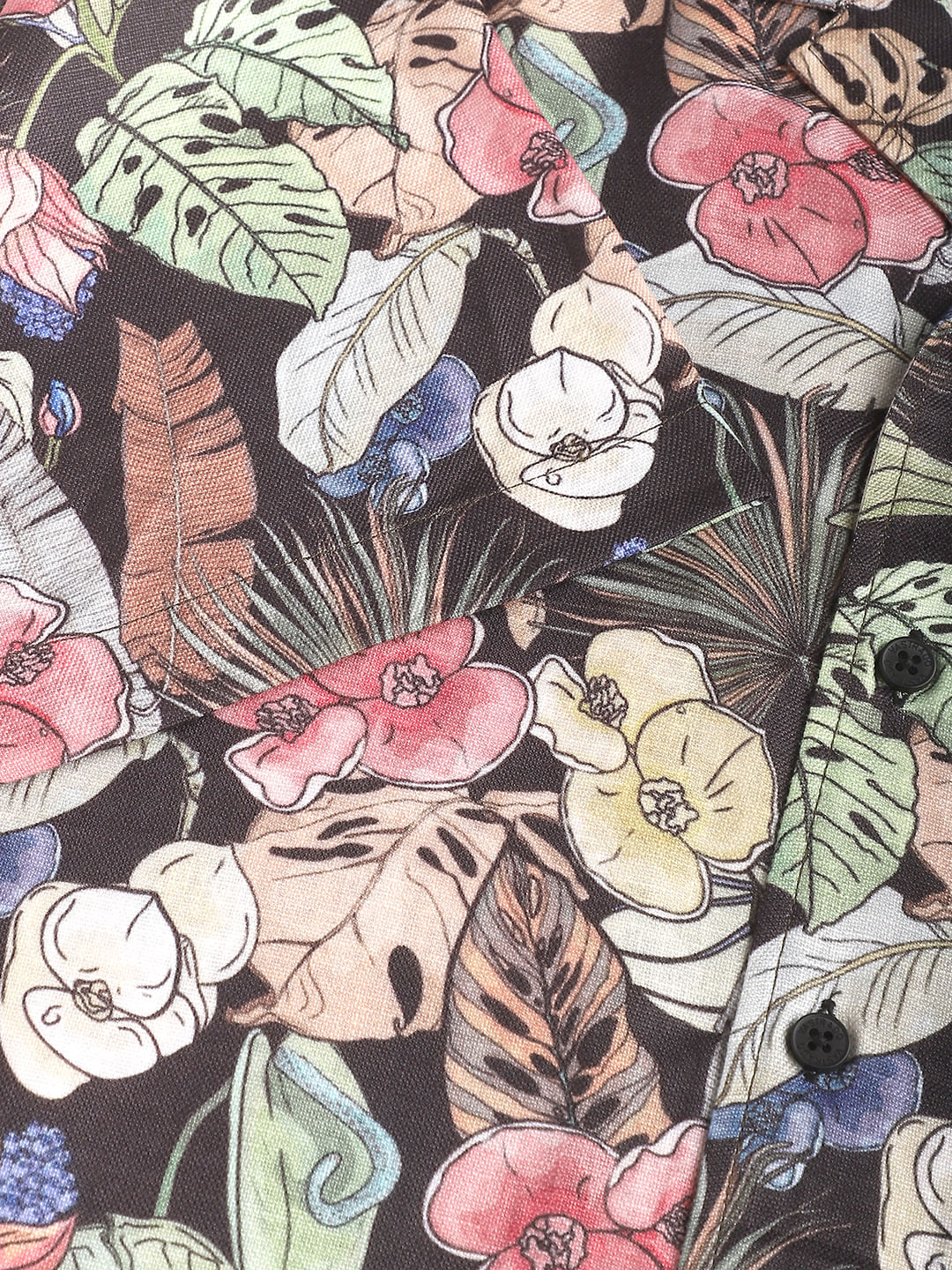 Multicolour Tropical Printed Oversized Shirt - Image 9