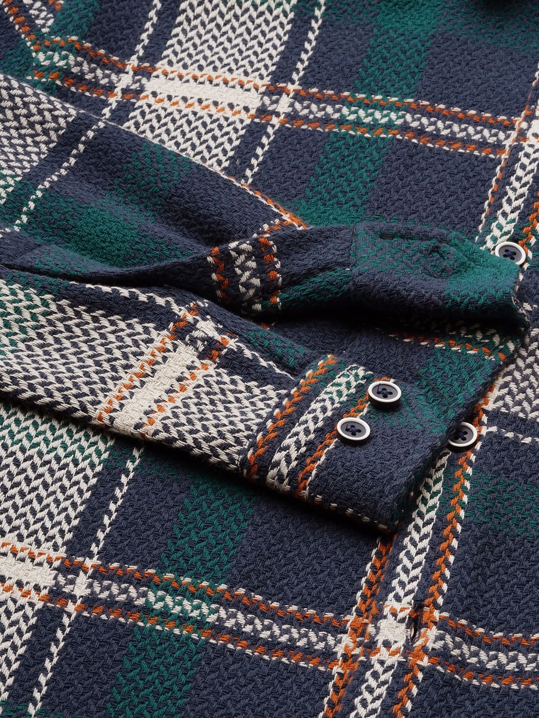Multicolour Tweed Checks Flannel Shirt - Image 8