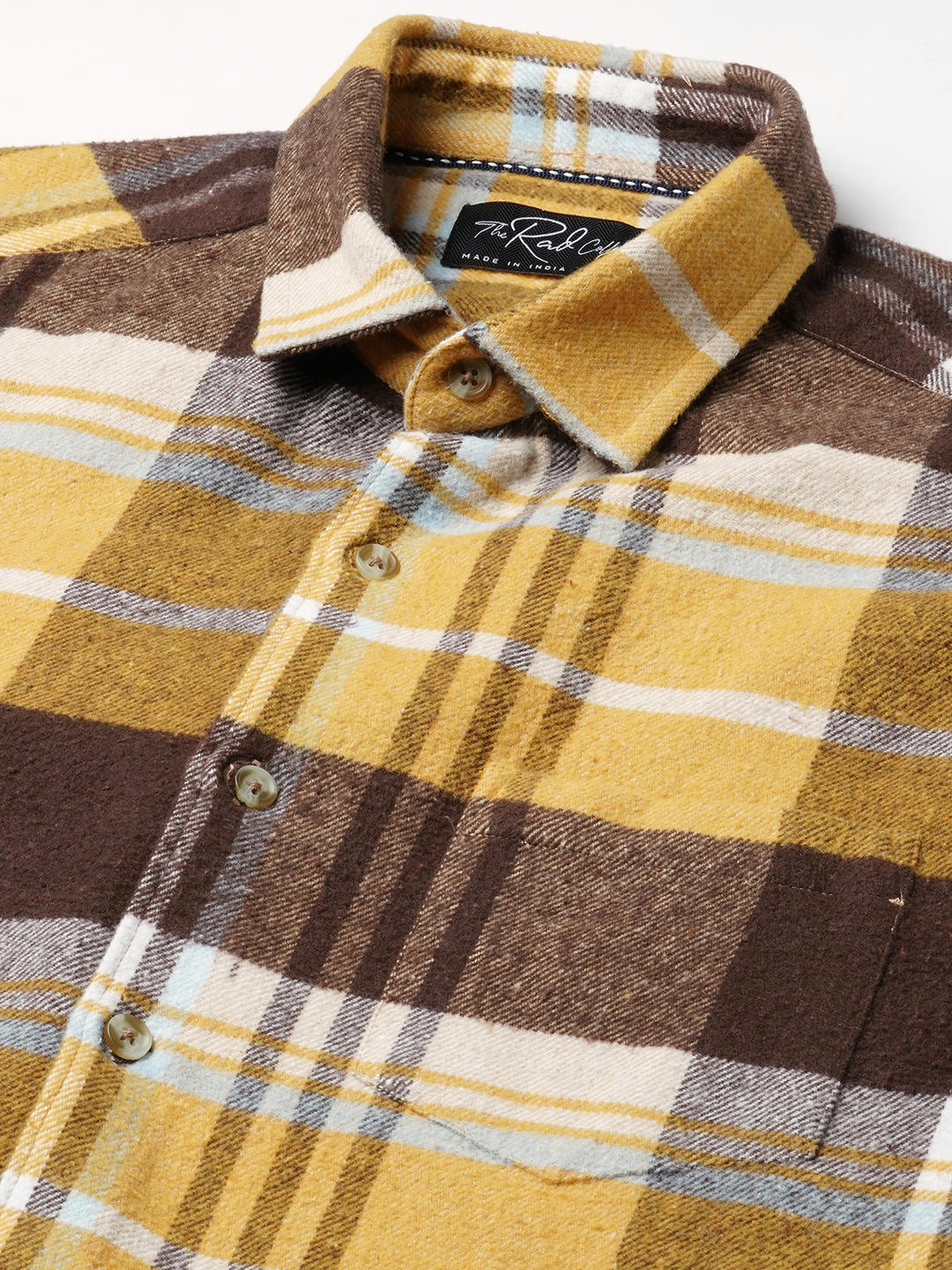 Mustard & Brown Flannel Checked Shirt - Image 3