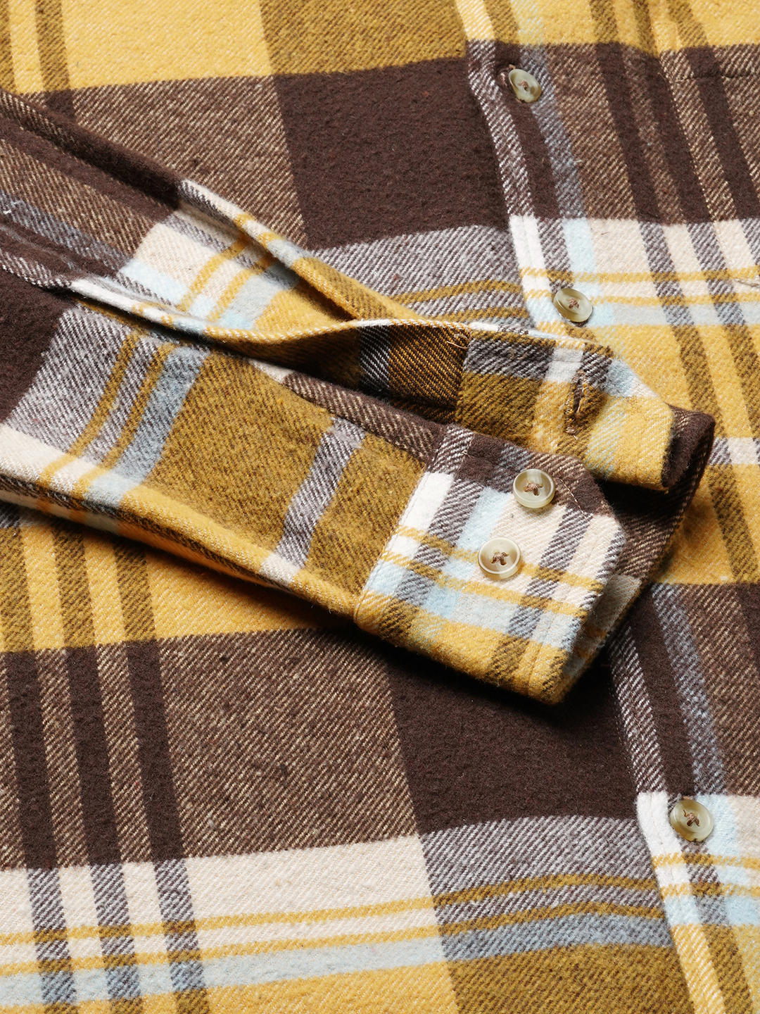 Mustard & Brown Flannel Checked Shirt - Image 9