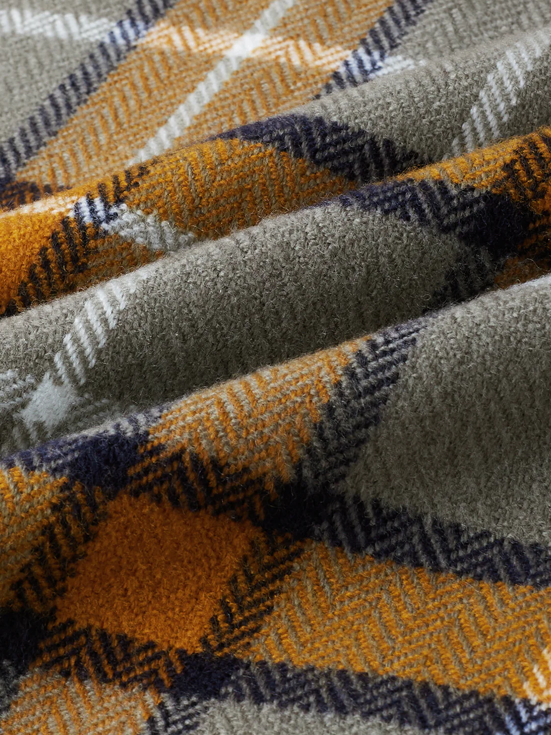 Mustard & Grey Tartan Checked Double Pocket Flannel - Image 9