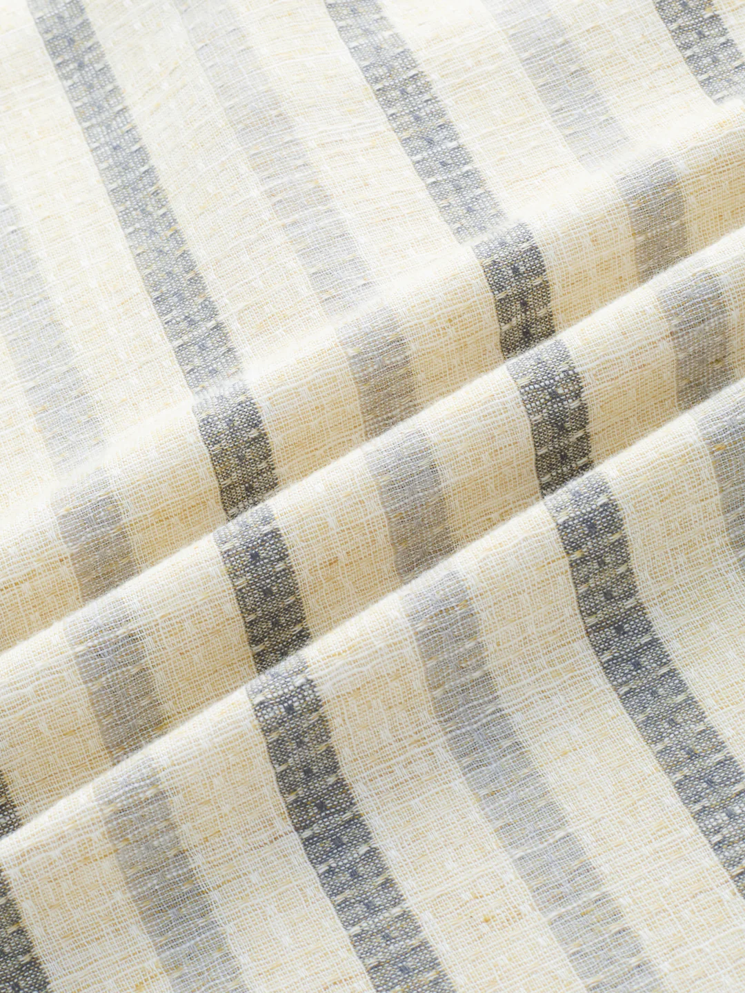 Natural Ivory Grey Loom Striped Kurta - Image 3