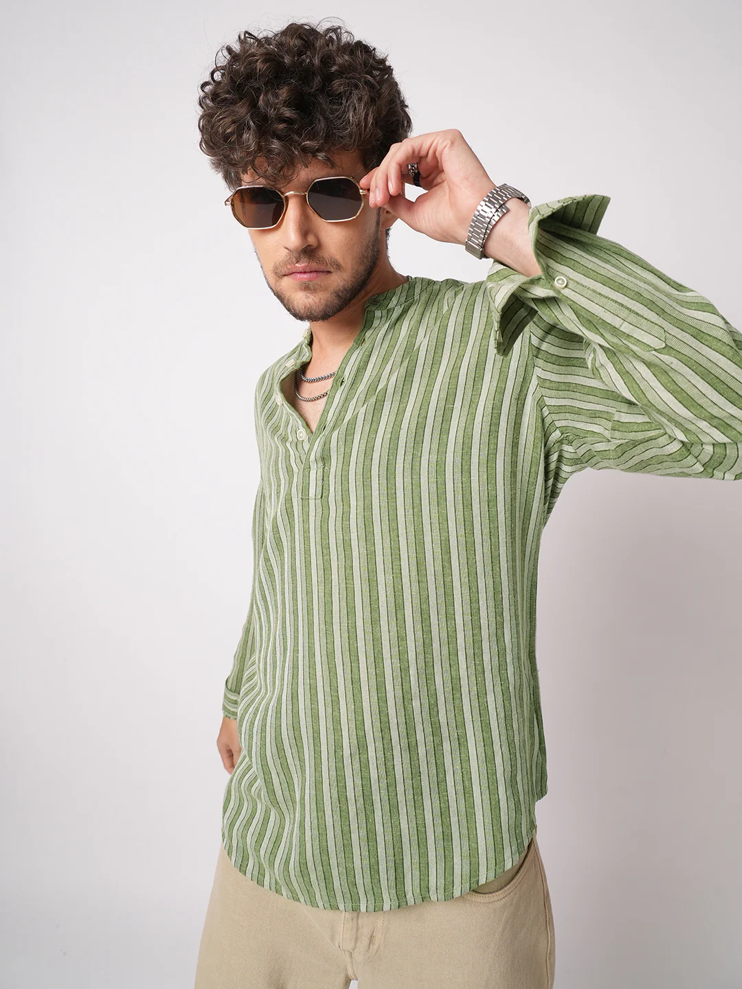 Nature Vibes Awning Stripe Kurta