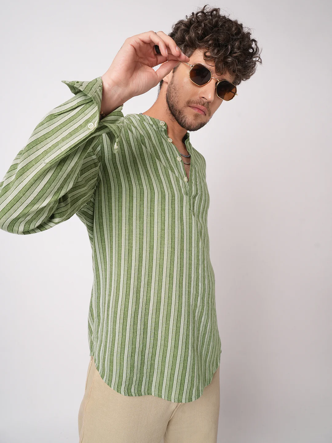 Nature Vibes Awning Stripe Kurta - Image 2