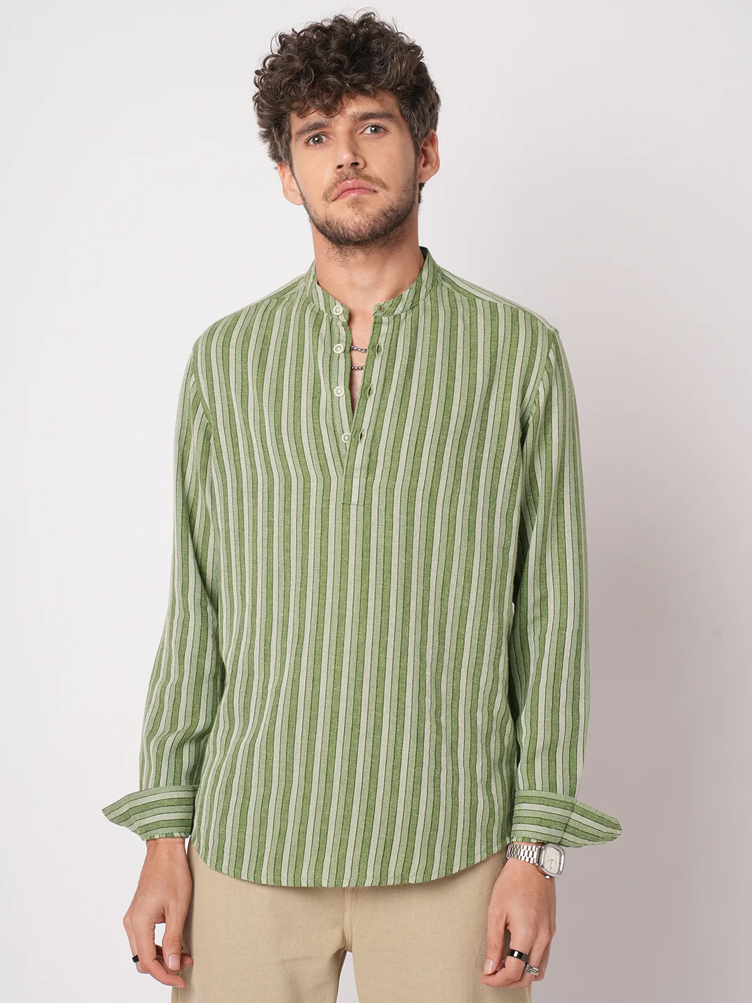 Nature Vibes Awning Stripe Kurta - Image 4
