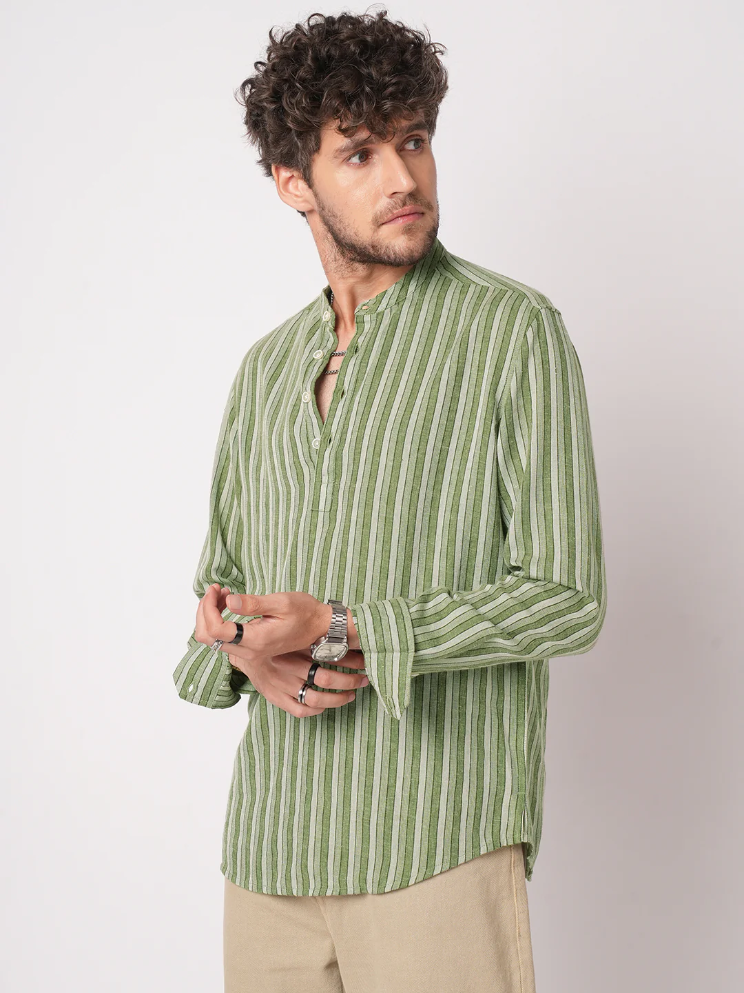 Nature Vibes Awning Stripe Kurta - Image 5