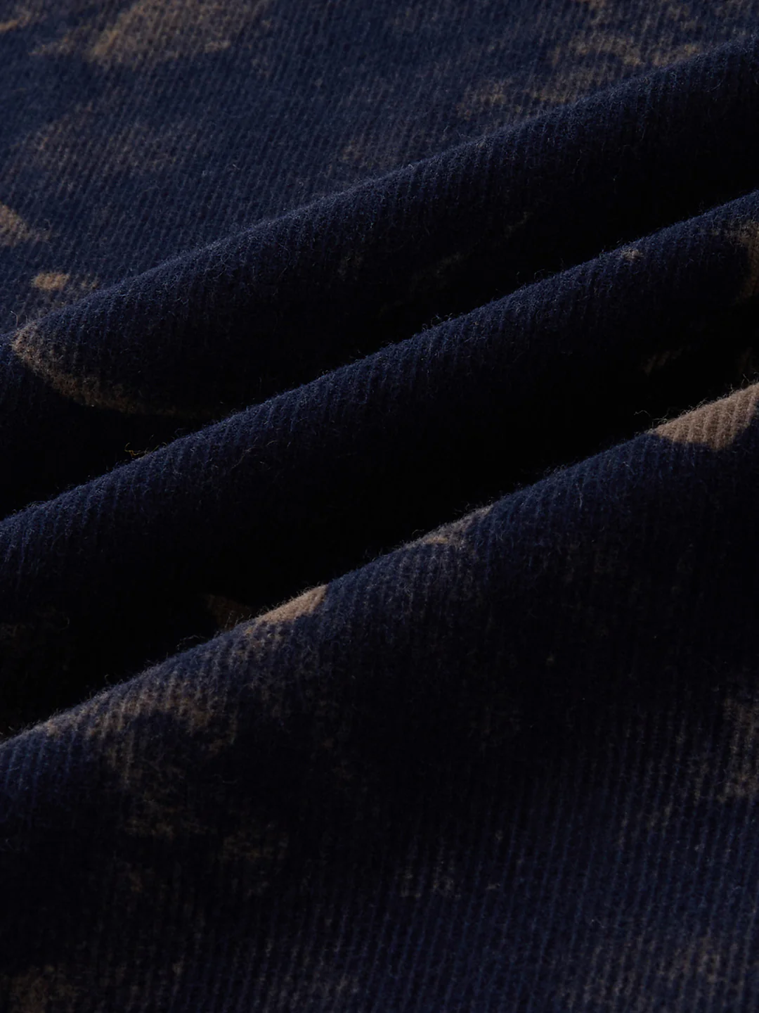 Navy Abstract Bloom Printed Flap Pocket Corduroy Shirt - Image 9