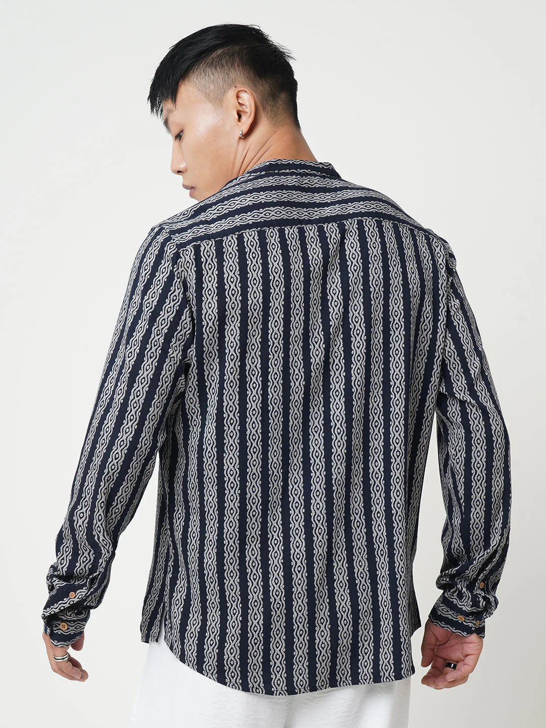 Navy & Golden Ethnic Motifs Printed Kurta - Image 7