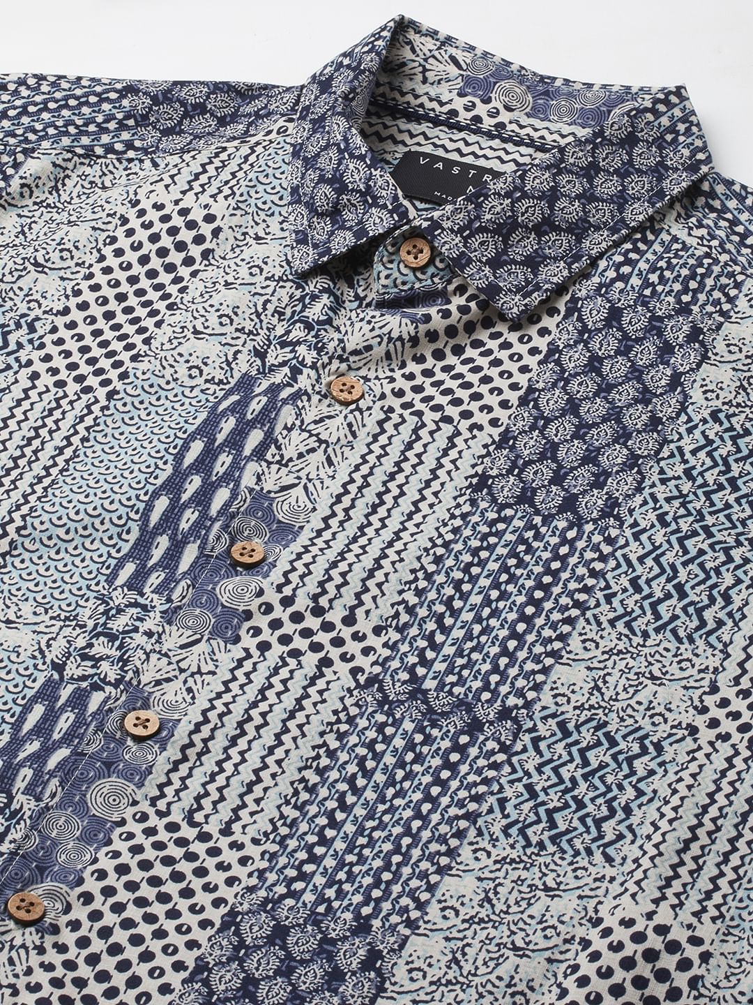 Navy Blue Kalamkari Printed Shirt - Image 3