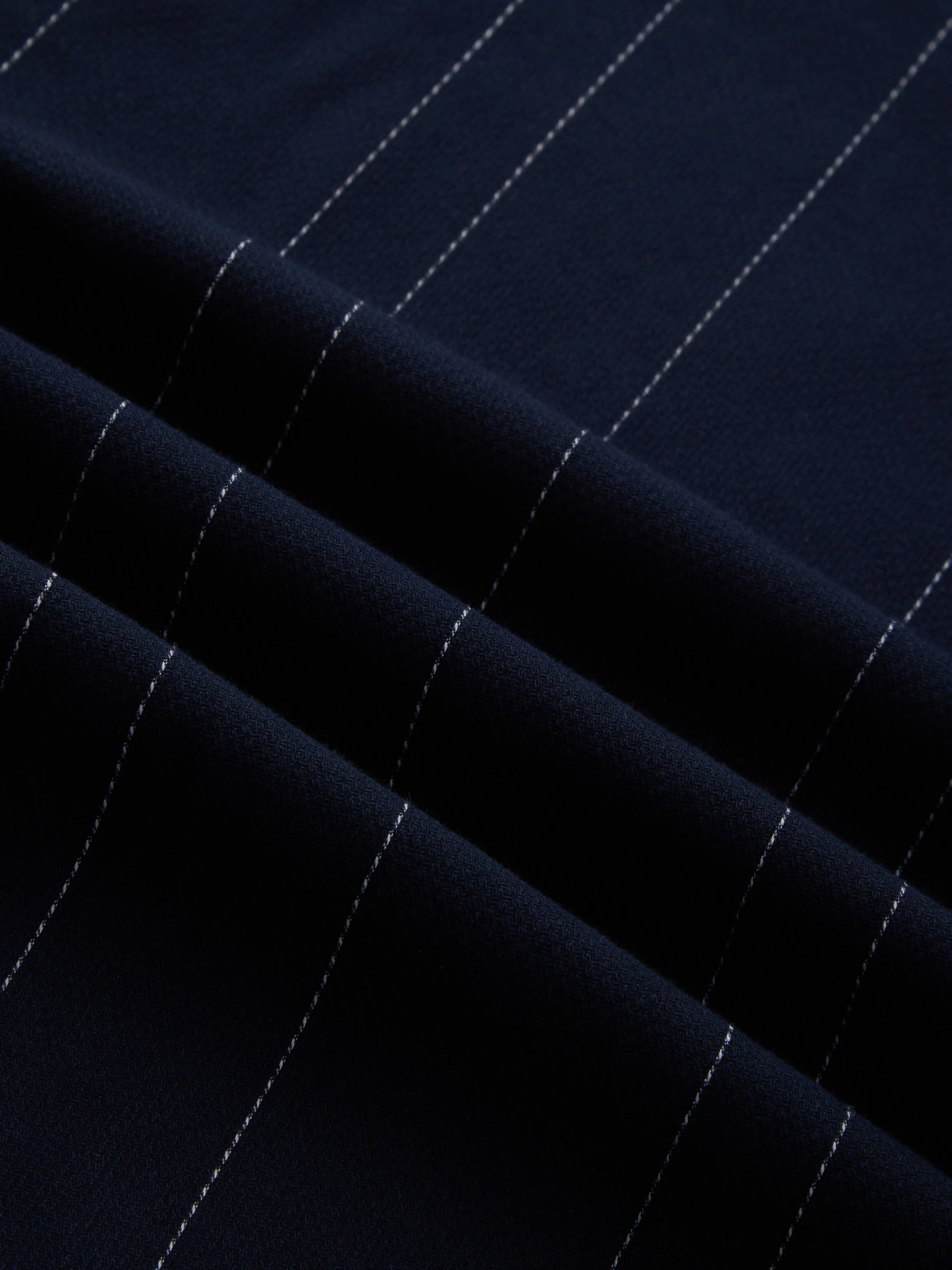 Navy Contrast Stitch Vertical Striped Shirt - Image 8