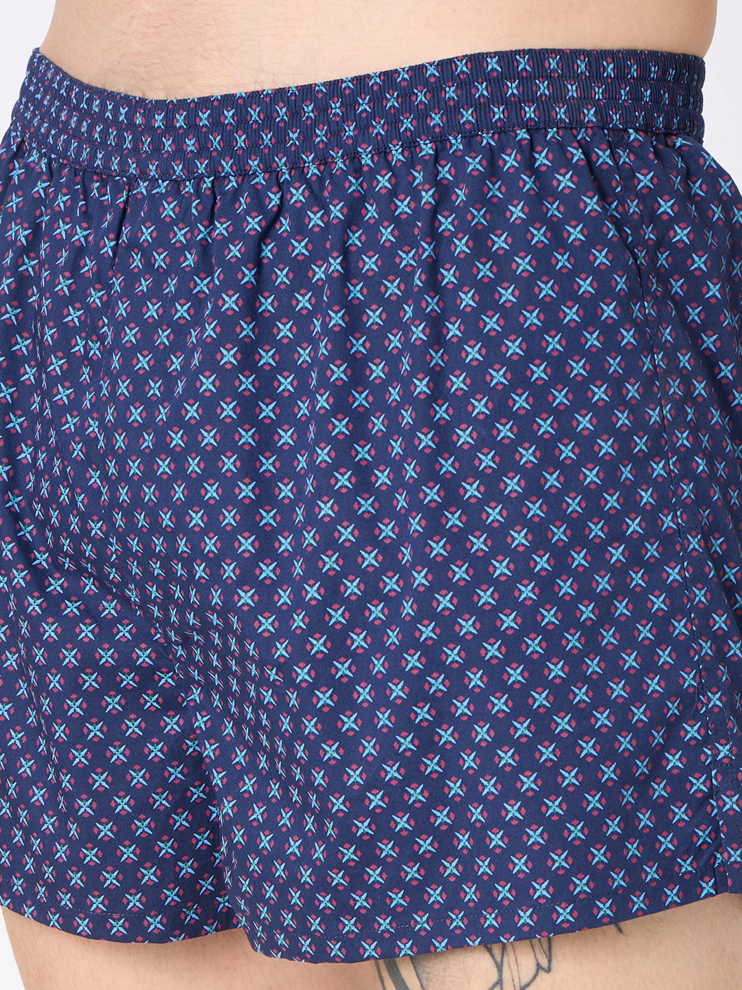 Navy Cosmic Grid & Black Graphic Printed Boxers - Image 11