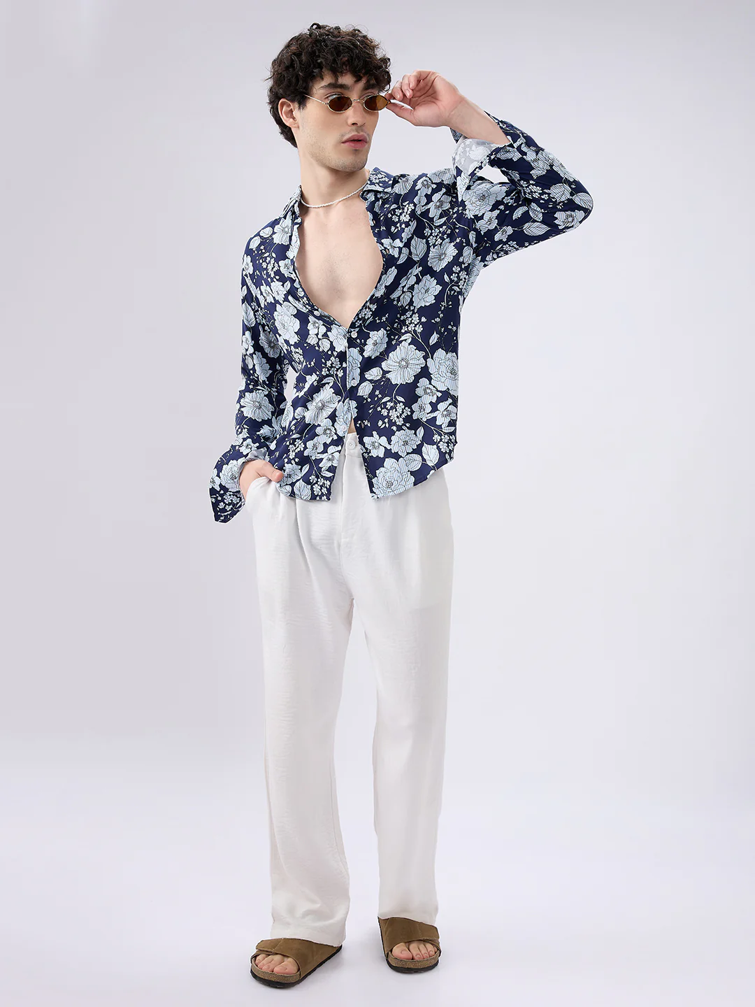 Navy Floral Escape Holiday Shirt - Image 7