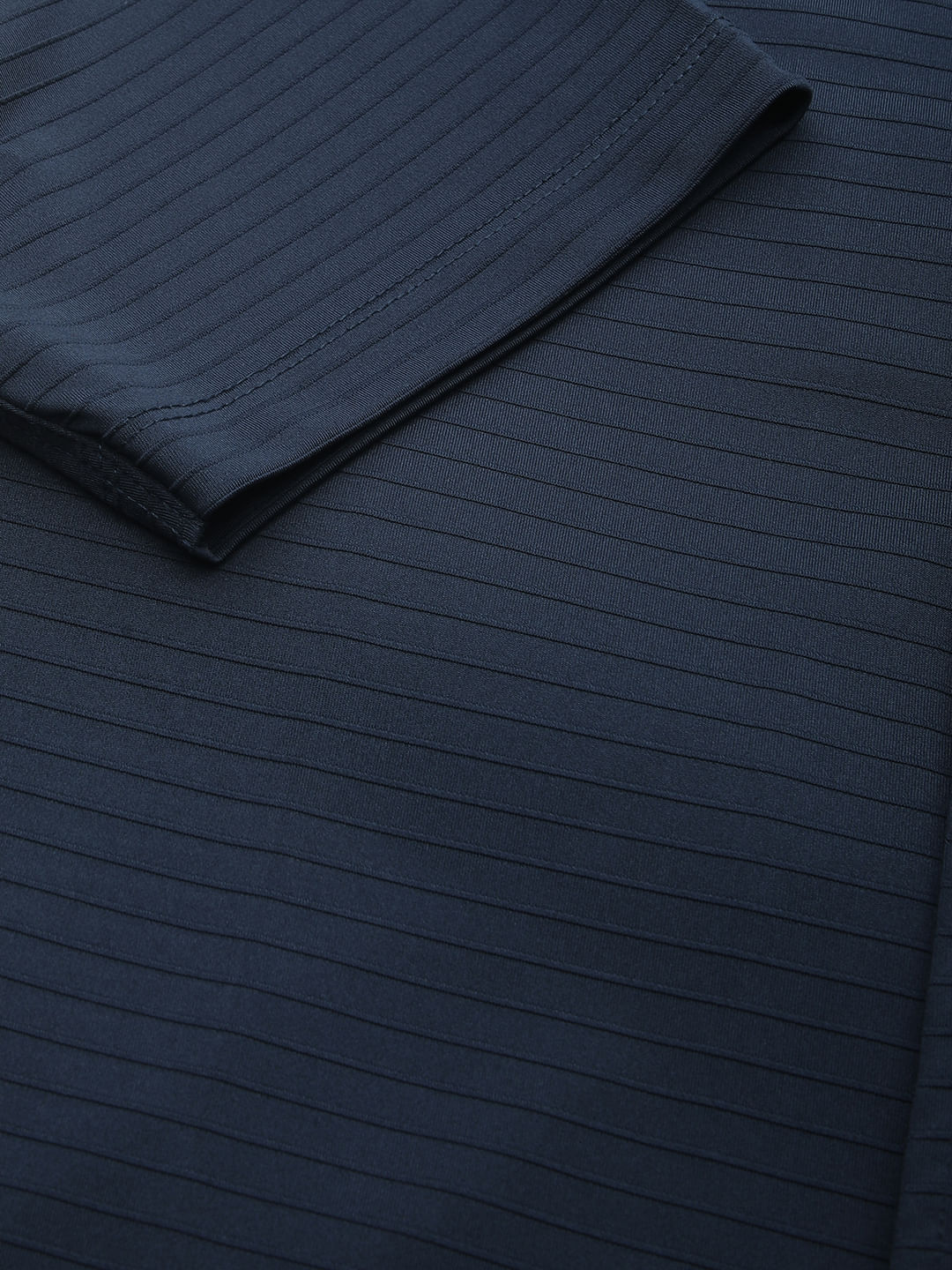 Navy Line Textured Knitted Shirt - Image 3
