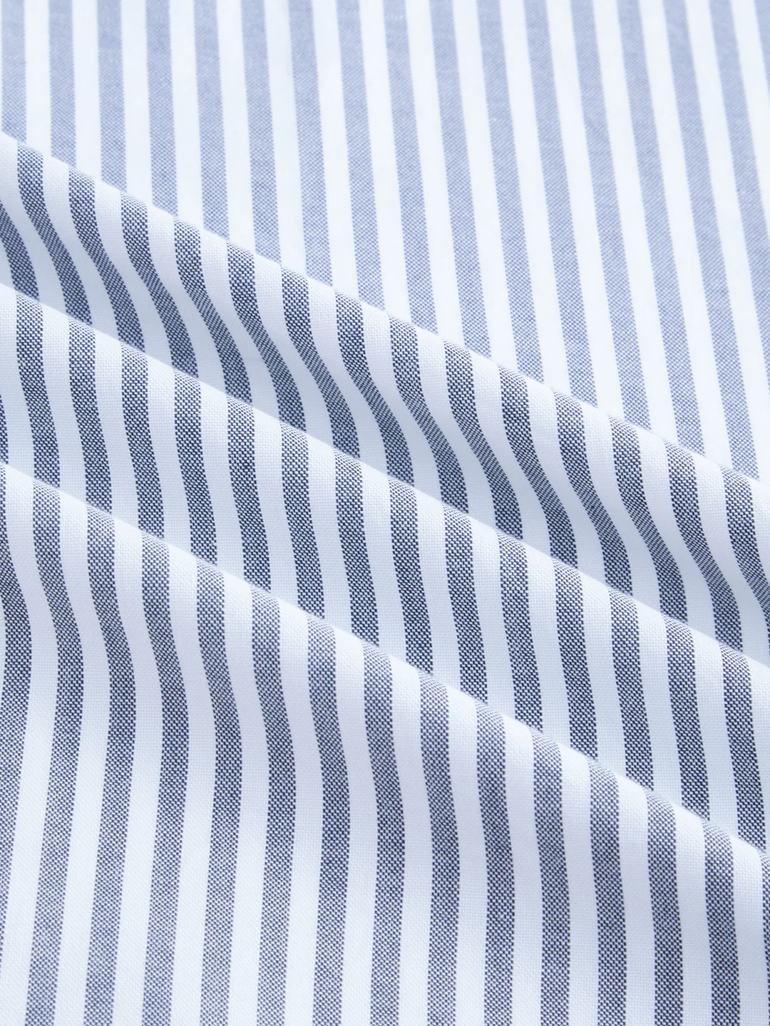 Navy Oxford Vertical Striped Button Down Collar Shirt - Image 3