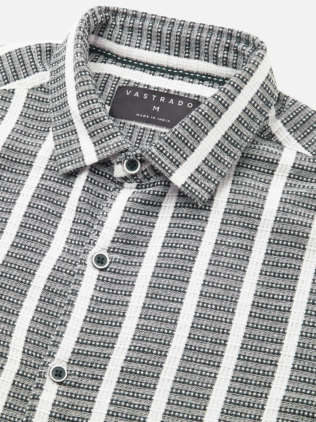 Navy & White Dobby Striped Shirt - Image 3