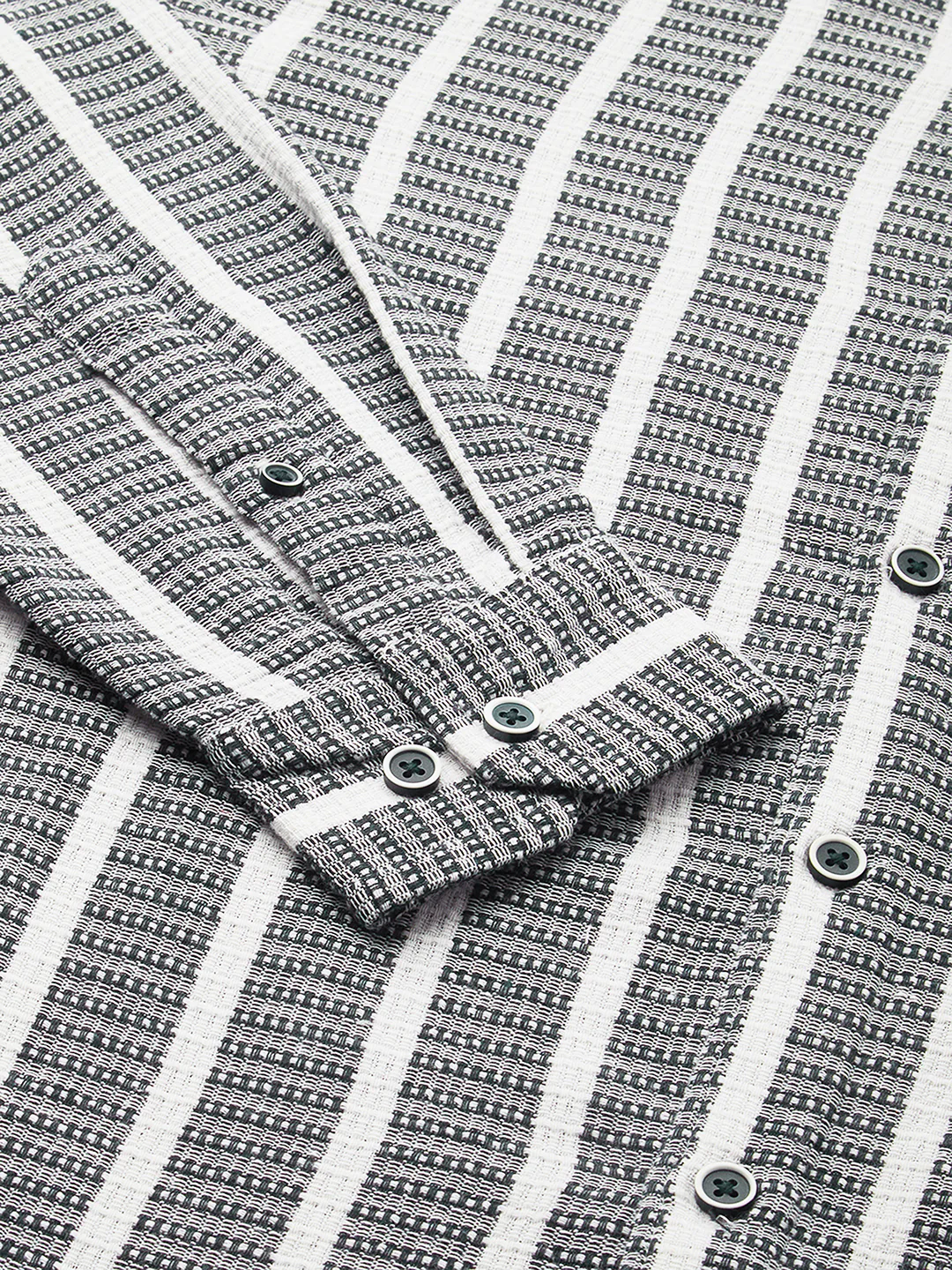 Navy & White Dobby Striped Shirt - Image 8