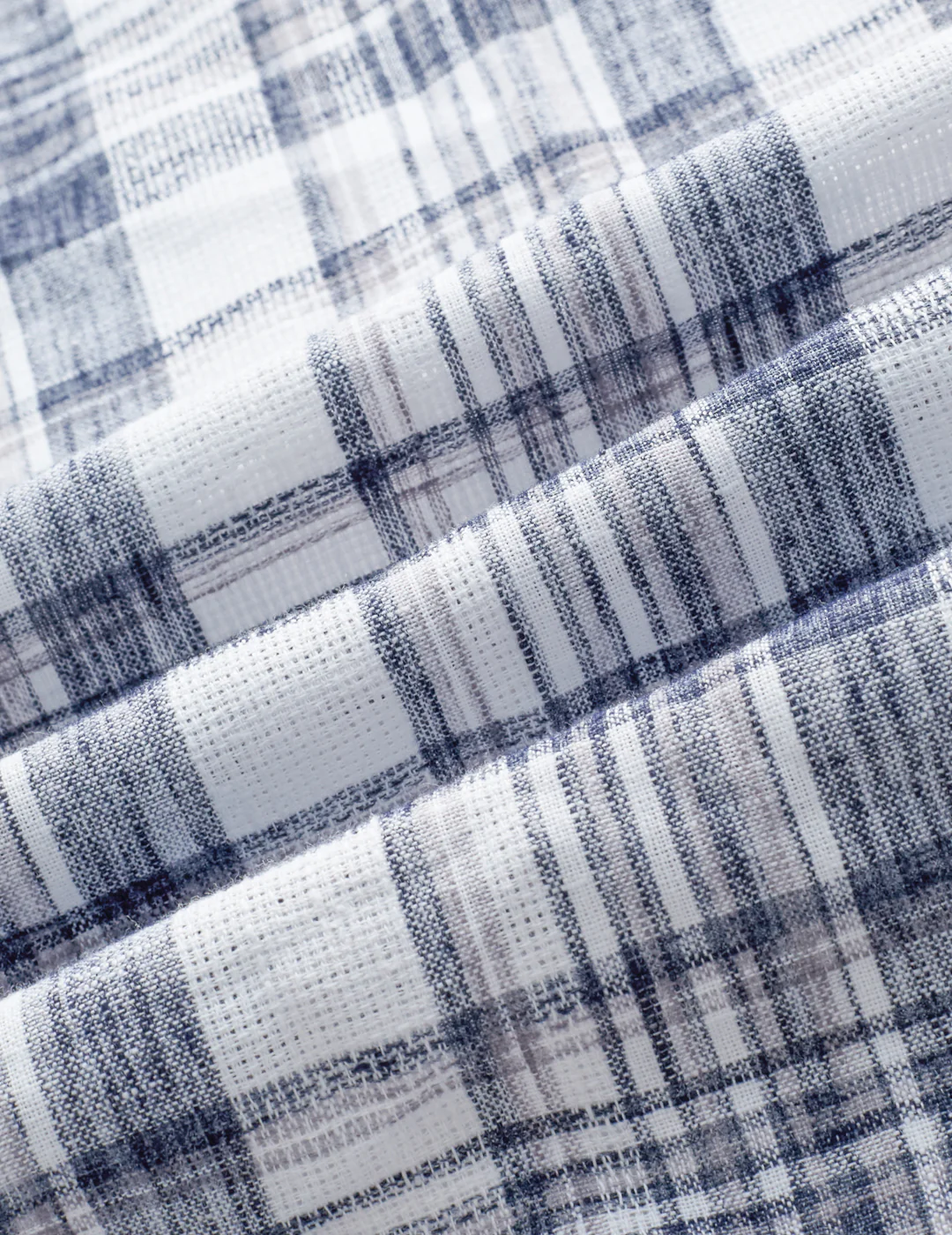 Navy & White Plaid Checks Textured Shirt - Image 3