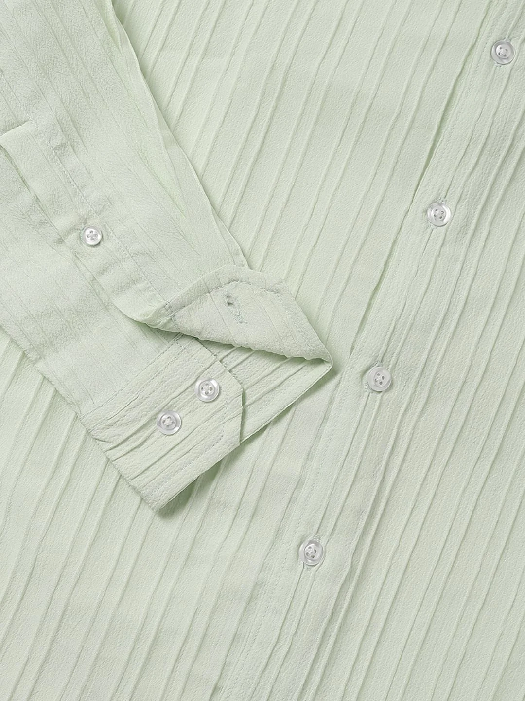 Neon Green Textured Line Shirt - Image 9