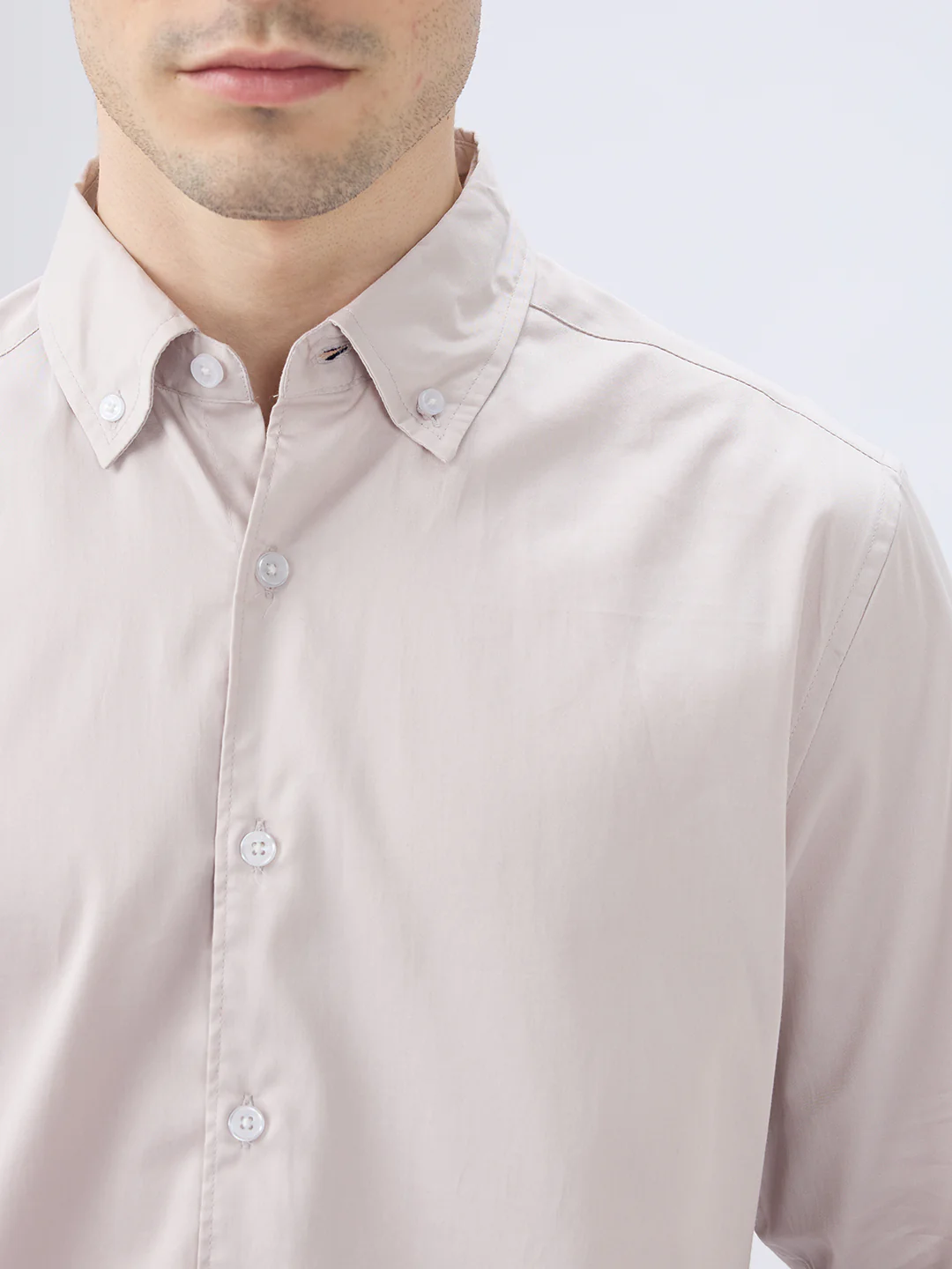 Neutral Grey Edit Satin Shirt - Image 3