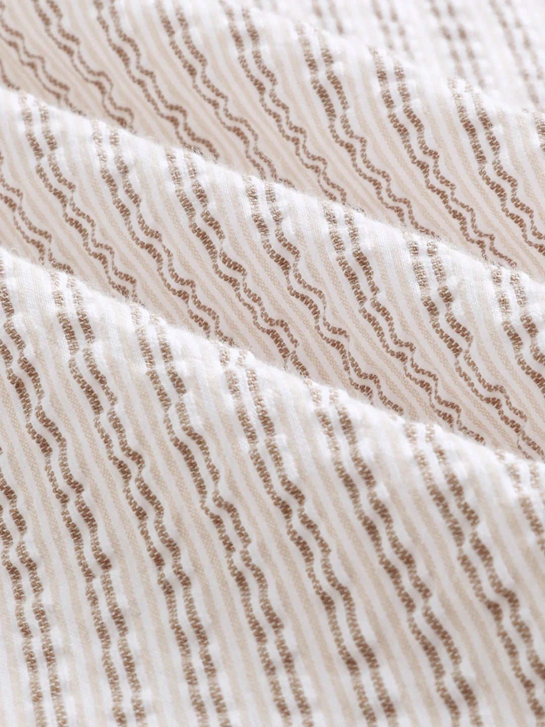 Neutral Tone Fine Stripe Seersucker Shirt - Image 8