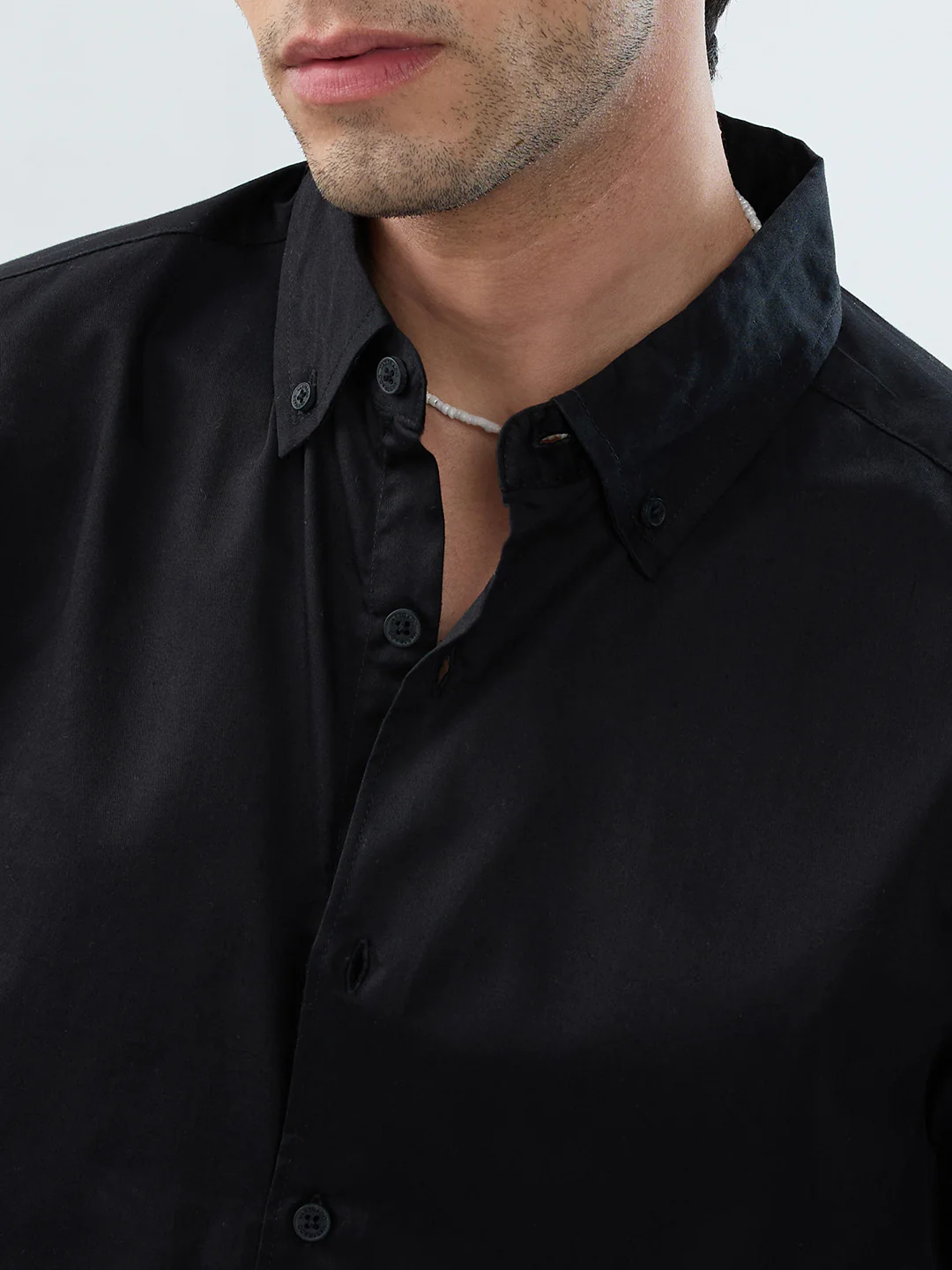 Nightfall Black Button-Down Collar Business Shirt - Image 3