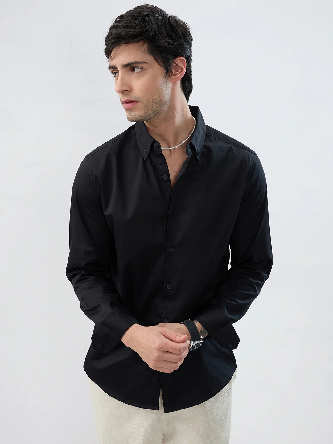 Nightfall Black Button-Down Collar Business Shirt - Image 4
