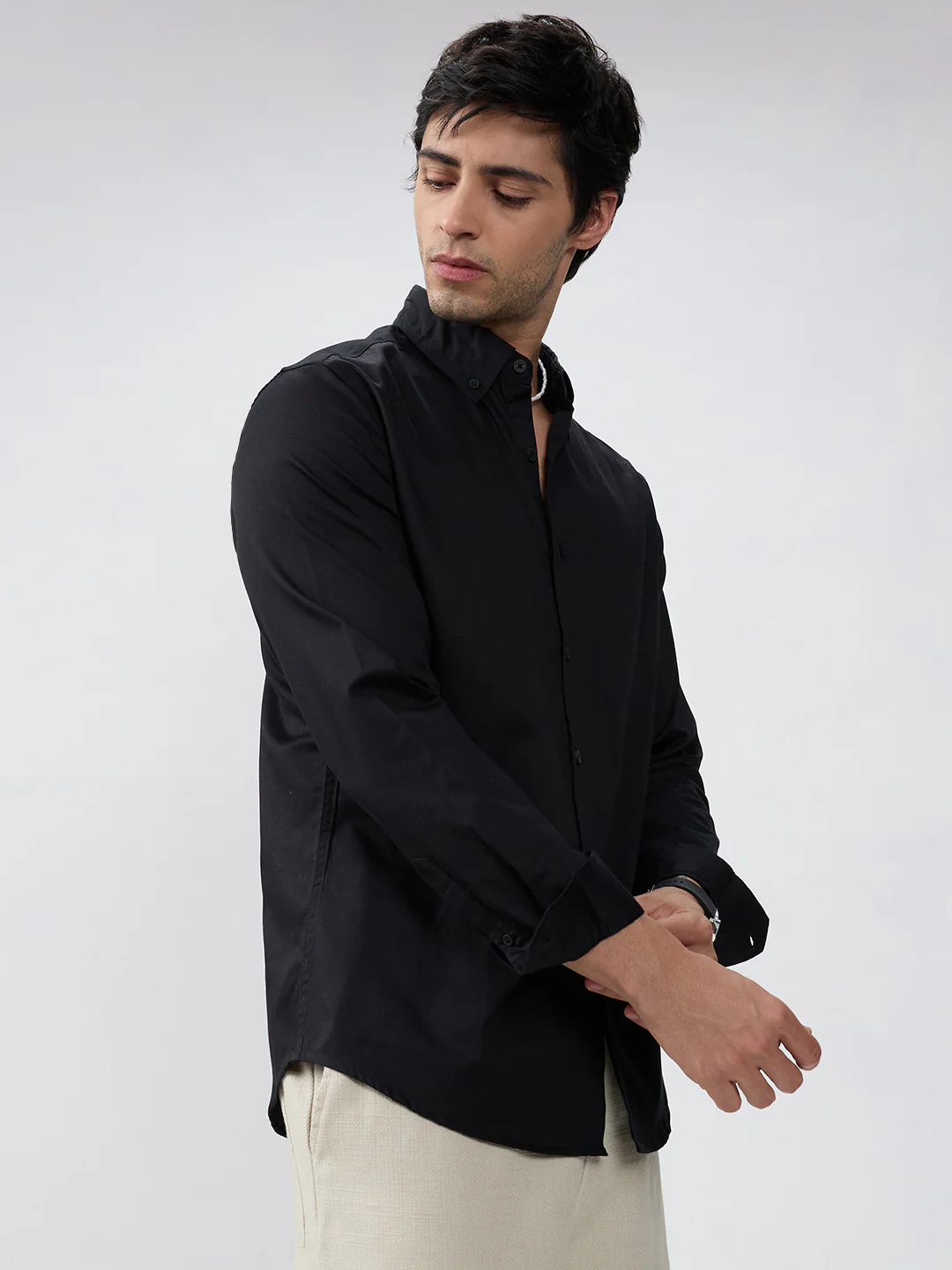 Nightfall Black Button-Down Collar Business Shirt - Image 5