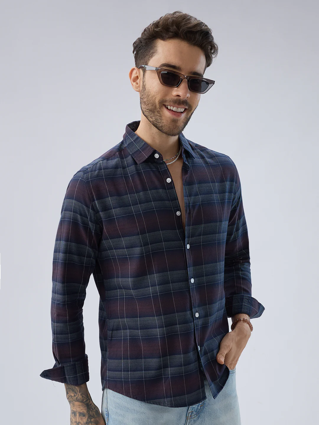 Premium Cotton Multitone Checks Shirt - Image 2